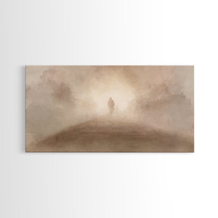 Walk in Light – Framed Canvas Print – Christian Art Canvas – Jesus Art Print – Christian Wall Art – Subtle Christian Art – Modern Christian