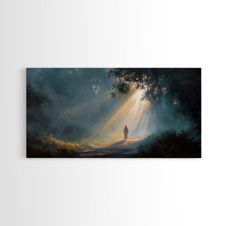 Forest Revelation – Framed Canvas Print – Christian Art Canvas – Jesus Art Print – Christian Wall Art – Moody Christian Art – Large Christi