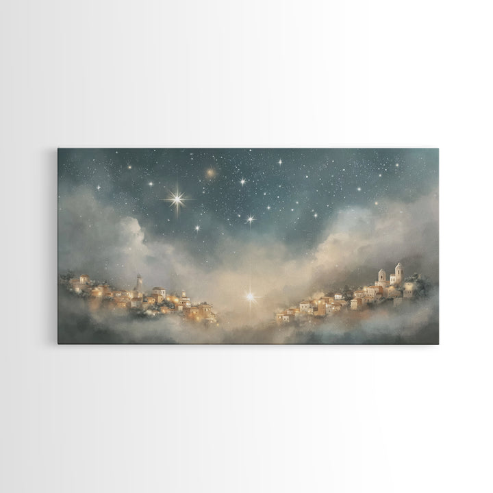 Star of Bethlehem – Framed Canvas Print – Christmas Art – Christian Art Prints – Christian Christmas Art – Christian Wall Art – Minimalist