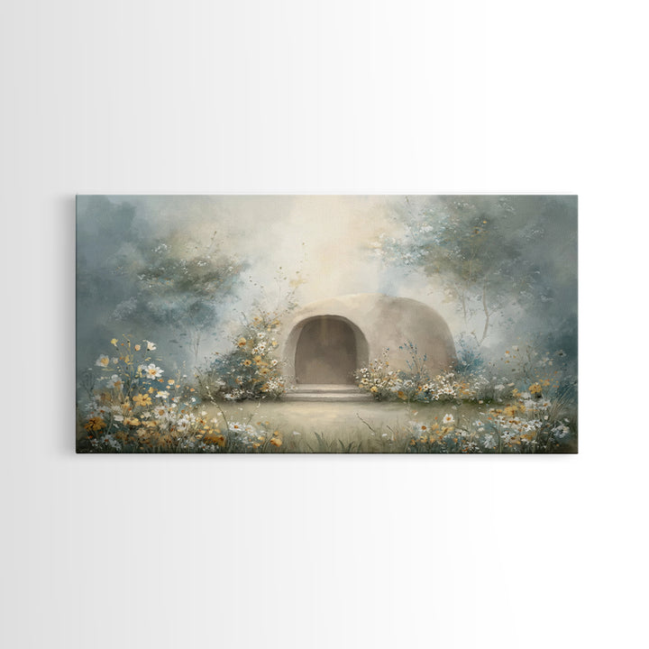 Blooming Sanctuary – Framed Canvas Print – Christian Art – Christian Wall Art – Christian Art Canvas – Christian Decor – Moody Christian Ar
