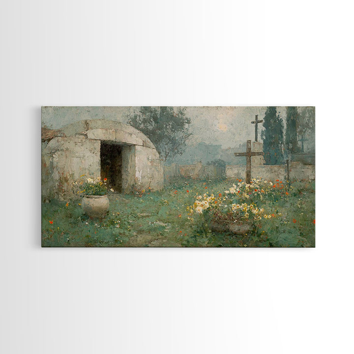 Risen Morning – Framed Canvas Print – Christian Wall Art – Christian Art Canvas – Christian Decor – Christian Art – Modern Christian Art