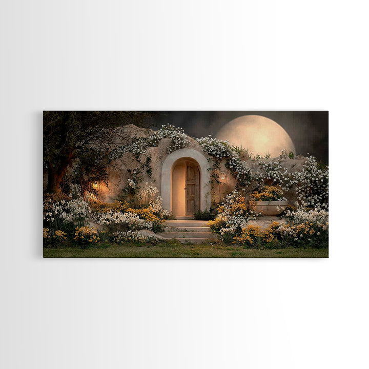 Moonlit Redeemer – Framed Canvas Print – Christian Wall Art – Christian Art Canvas – Christian Decor – Jesus Painting – Christian Art