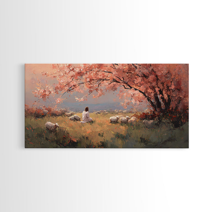 Blossoms Of Grace – Framed Canvas Print – Christian Wall Art – Jesus Painting – Christian Art Canvas – Christmas Art