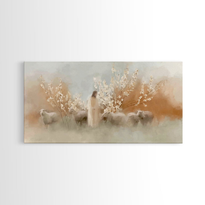 Morning Grace Path | Framed Canvas Print | Jesus Painting | Christian Wall Art | Christmas Art | Christian Art Canvas