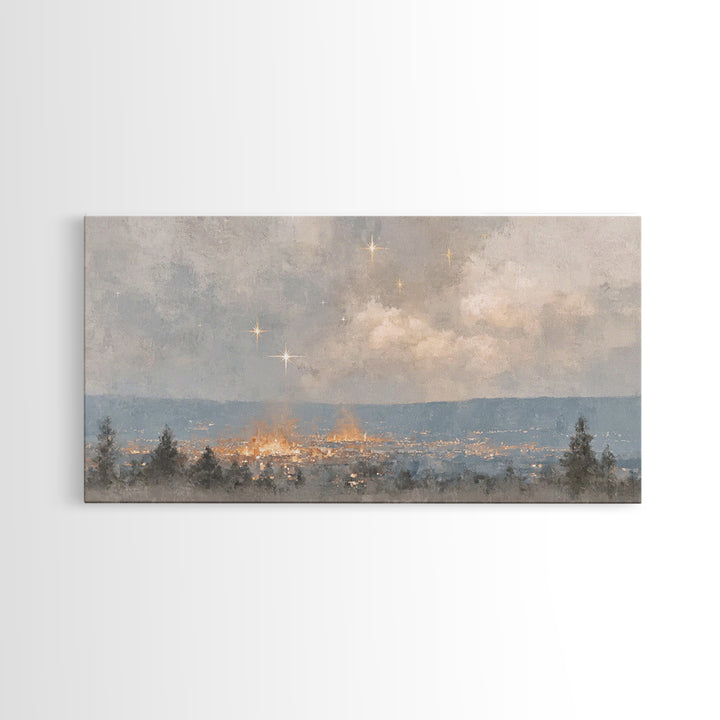 City of Peace – Framed Canvas Print – Christian Wall Art – Christmas Art Prints – Christian Christmas Decor – Christian Art Canvas – Moody