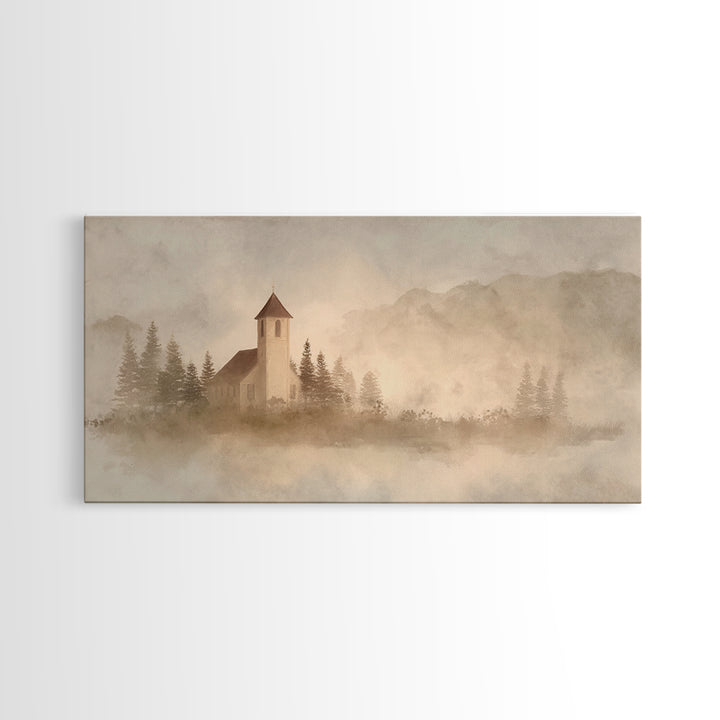 Silent Chapel Haven | Framed Canvas Print | Christian Wall Art | Christian Art Canvas | Christian Art | Christian Painting | Christian Gift