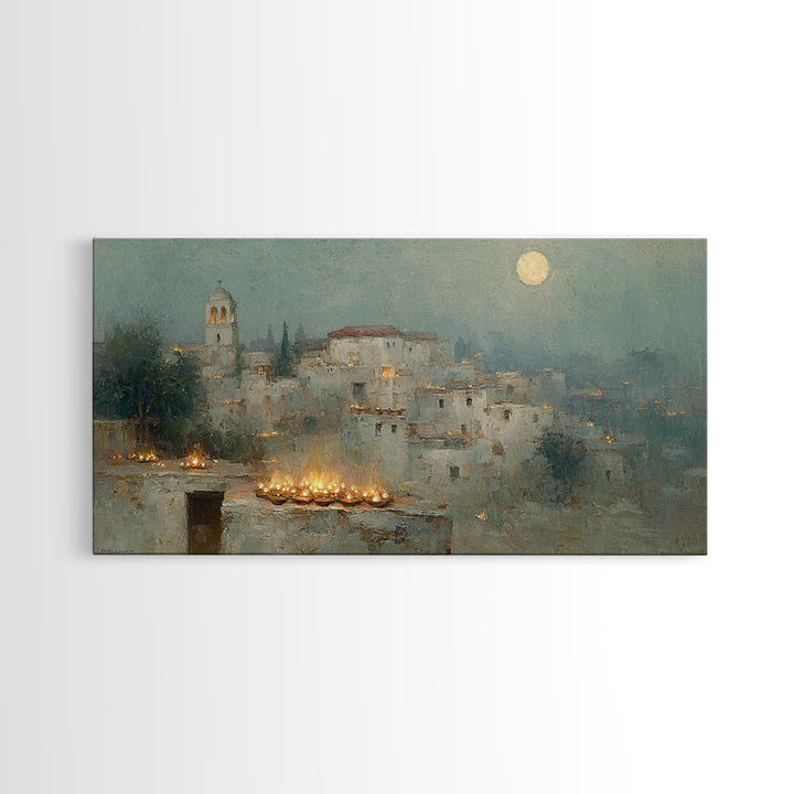 City Of Light – Framed Canvas Print – Christian Wall Art – Christmas Canvas Wall Art – Christian Christmas Art – Christian Decor – Jesus Ar