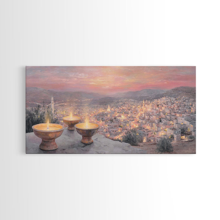 Starry Dwelling – Framed Canvas Print – Christian Wall Art – Christian Art Canvas – Christian Christmas Art – Christian Gift – Jesus Wall A