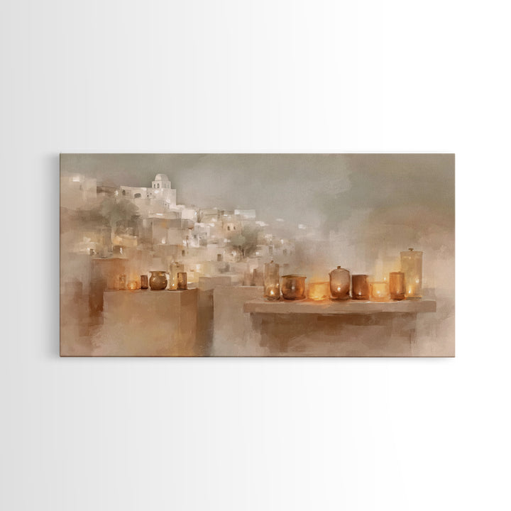 Ancient Lamps – Framed Canvas Print – Christian Wall Art – Christian Art Work – Jesus Painting – Moody Christmas Art – Christian Gift Ideas