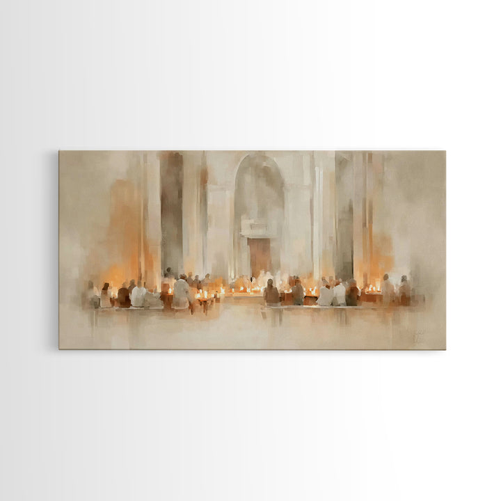Holy Assembly – Framed Canvas Print – Christian Wall Art – Christian Art Print – Framed Christian Art – Christian Christmas Art – Jesus Pai