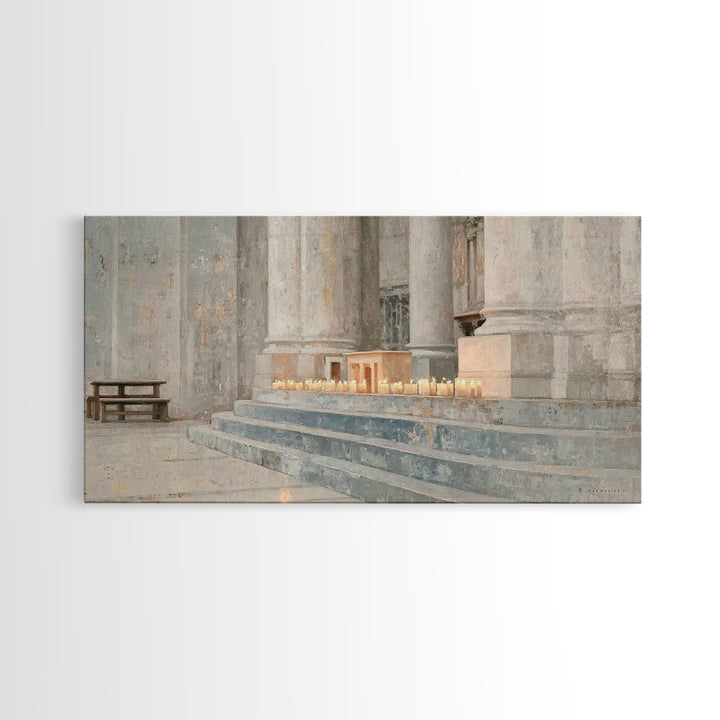 Altar Glow – Framed Canvas Print – Christian Christmas Art – Christian Wall Art – Christmas Art Prints – Christian Art Canvas – Christian D