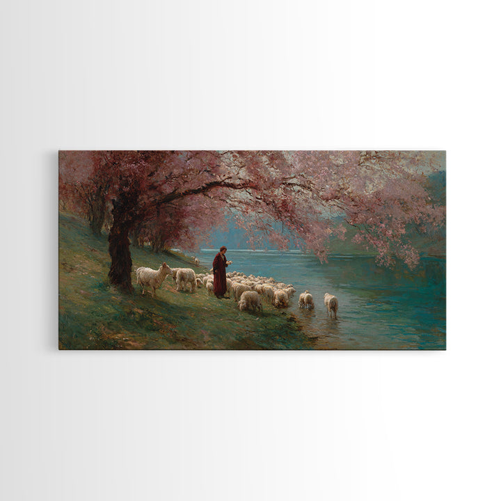 Blossom Gathering – Framed Canvas Print – Christian Art Print – Christian Wall Art – Framed Christian Art – Jesus Painting – Christian Chri