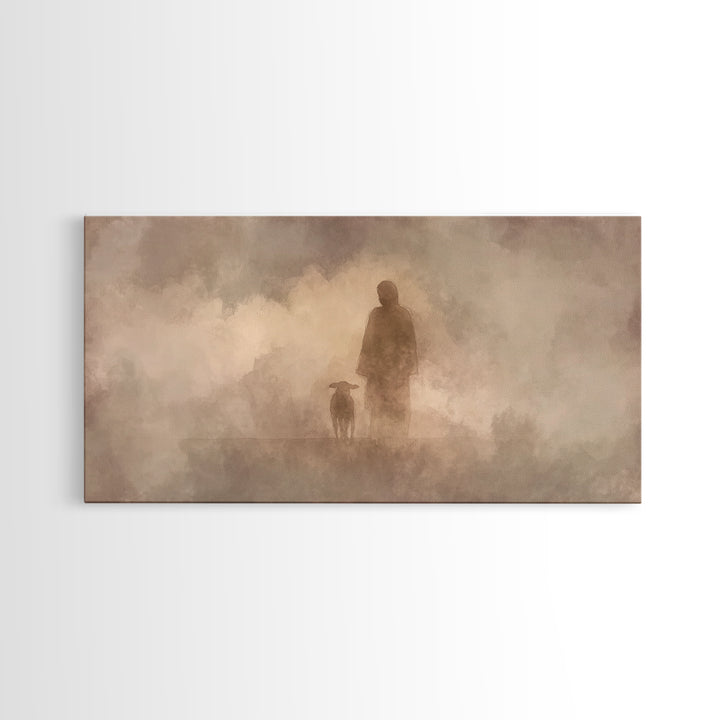 Silent Guidance – Framed Canvas Print – Christian Art Canvas – Christian Wall Art – Minimalist Christian Art – Jesus Painting – Christian G