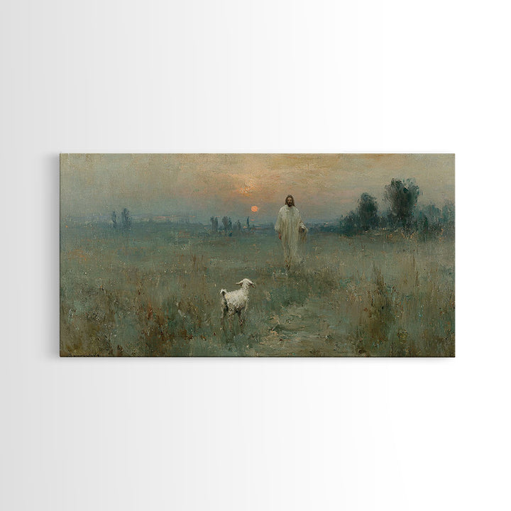 Dawn Shepherd – Framed Canvas Print – Christian Art Canvas – Christian Wall Art – Jesus Painting – Christian Christmas Art – Christian Deco
