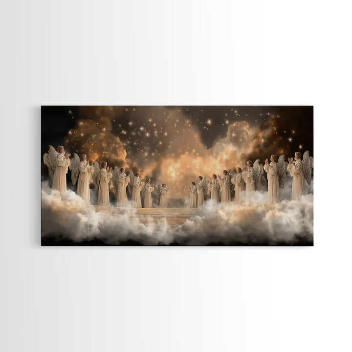 Heavenly Chorus - Framed Canvas Print - Christian Art Canvas - Christmas Wall Art - Modern Christian Art - Christian Decorations - Christia