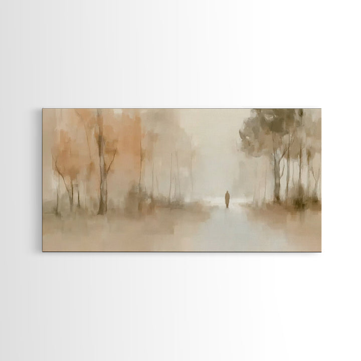 Silent Wanderer, Framed Canvas Print, Christian Wall Art, Christian Art Canvas, Moody Christian Art, Jesus Painting