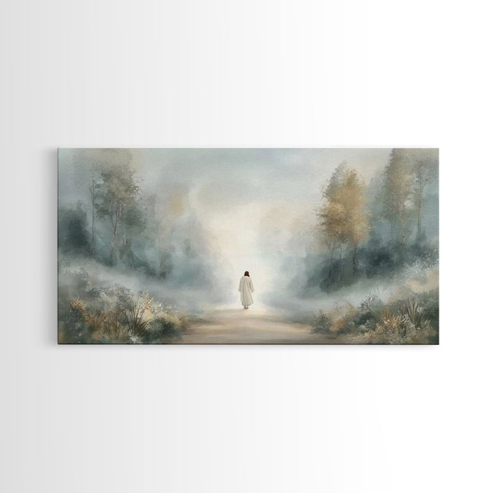 Misty Refuge – Framed Canvas Print – Christian Art – Christian Art Canvas – Large Christian Painting – Jesus Canvas Art