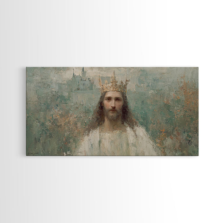Eternal King – Framed Canvas Print – Vintage Christian Art – Christian Art Canvas – Jesus Painting – Christian Wall Art – Christian Christm