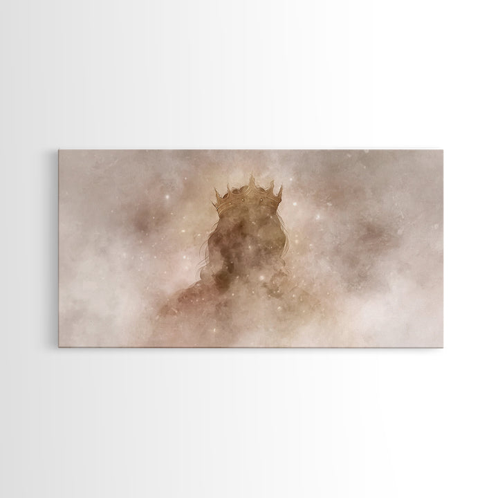 Hidden Crown | Framed Canvas Print | Christian Art | Jesus Painting | Moody Christian Art | Christian Art Canvas | Christian Christmas Deco