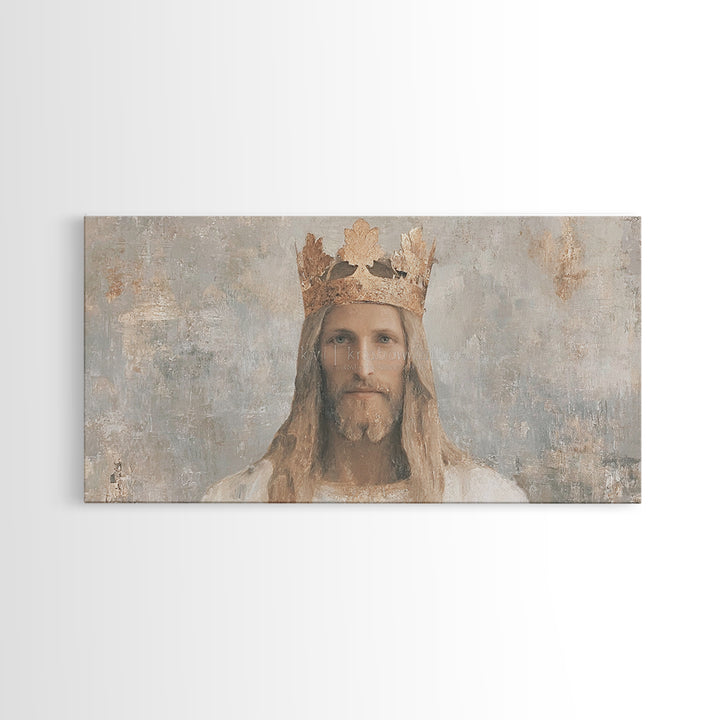 King Of Grace – Framed Canvas Print – Christian Art Canvas – Christian Wall Art – Jesus Painting – Christian Art Print – Christmas Art Fram
