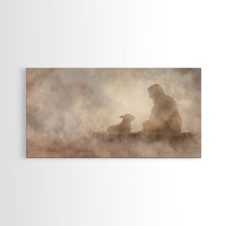 Silent Nativity – Framed Canvas Print – Christian Wall Art – Jesus Painting – Christmas Art – Christian Decor – Christian Art Canvas