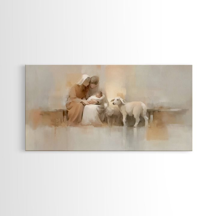 Holy Family Calm – Framed Canvas Print – Christian Wall Art – Christian Christmas Art – Christian Art Canvas – Christmas Art – Christian De