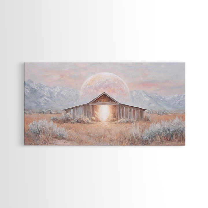 Radiant Manger Sky – Framed Canvas Print – Christian Christmas Art – Christian Wall Art – Christmas Art – Christian Art Canvas – Christian