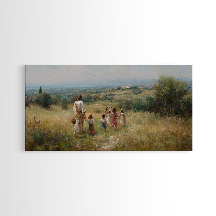 Shepherd’s Path Light – Framed Canvas Print – Jesus Painting – Christian Art Canvas – Christian Wall Art – Christian Art – Christian Gift I