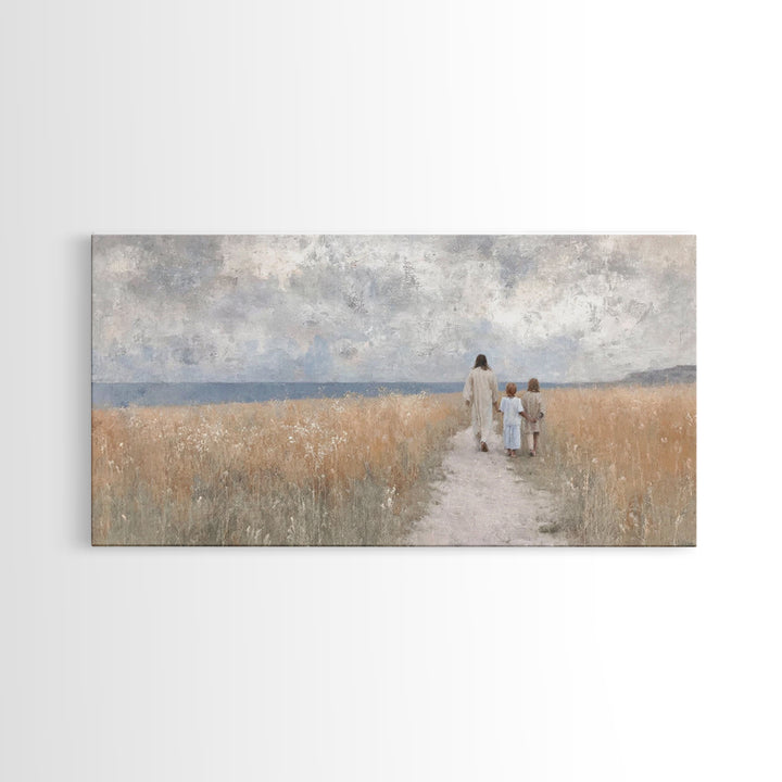 Fields Of Grace – Framed Canvas Print – Christian Art Canvas – Jesus Painting – Christian Wall Art – Christian Art – Christian Gift