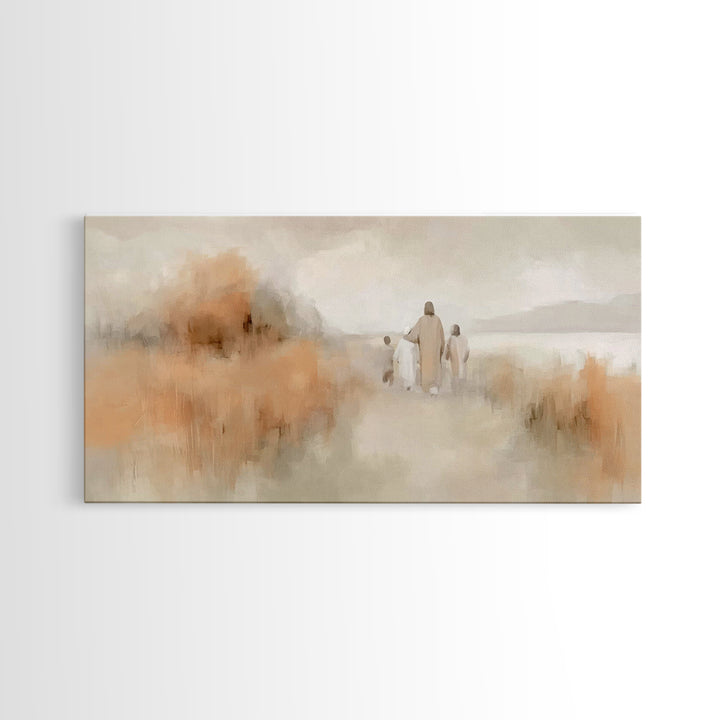Quiet Meadow Walk – Framed Canvas Print – Christian Wall Art – Christian Art – Jesus Painting – Christian Art Canvas – Christian Gift