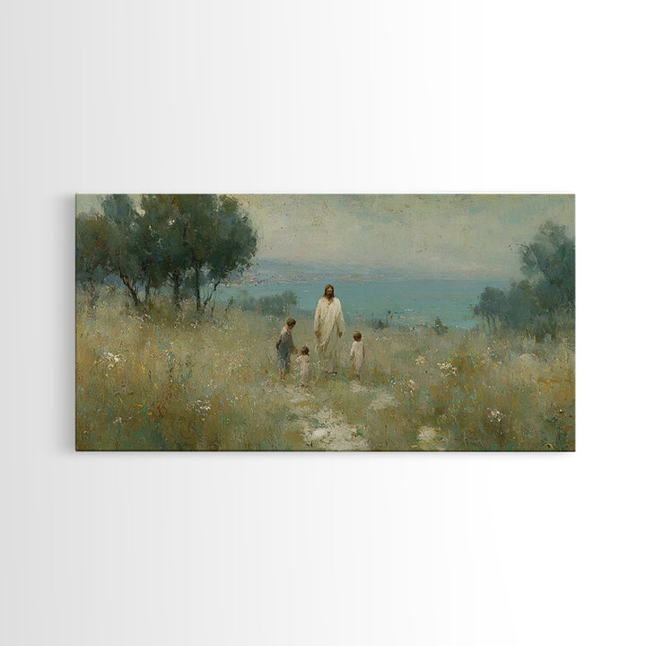 Fields Of Mercy – Framed Canvas Print – Christian Wall Art – Jesus Painting – Christian Art Canvas – Vintage Christian Art – Christian Chri