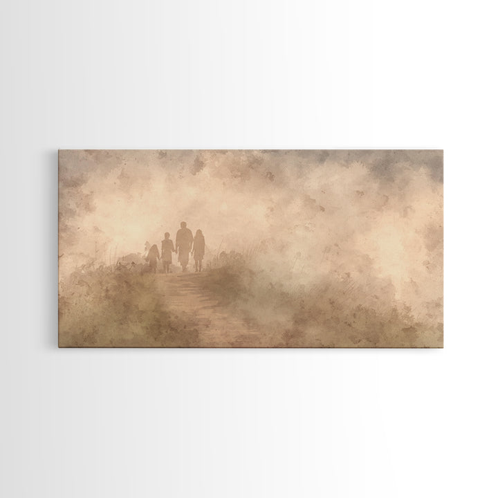 Walk Of Faith – Framed Canvas Print – Christian Art Canvas – Christian Wall Art – Minimalist Christian Art – Christian Painting – Christian