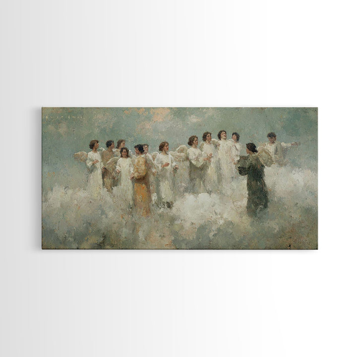 Celestial Harmony - Framed Canvas Print - Christian Christmas Art - Christian Wall Art - Christmas Canvas Wall Art - Christian Art Gift - M