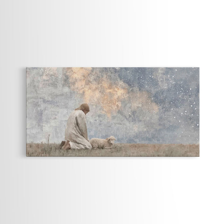 Quiet Night Watch | Framed Canvas Print | Christian Wall Art | Christian Art Canvas | Jesus Painting | Christmas Art Prints | Christian Chr