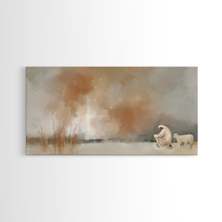 Humble Devotion – Framed Canvas Print – Christian Art Canvas – Christian Wall Art – Jesus Painting – Christmas Art – Christian Christmas De