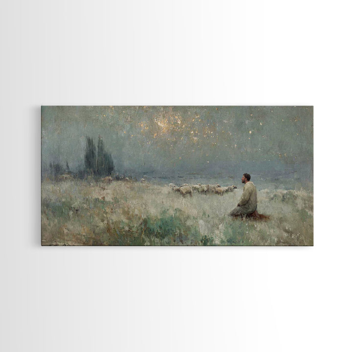 Bethlehem Silence – Framed Canvas Print – Christian Art Canvas – Christian Wall Art – Christmas Art – Jesus Painting – Christian Christmas