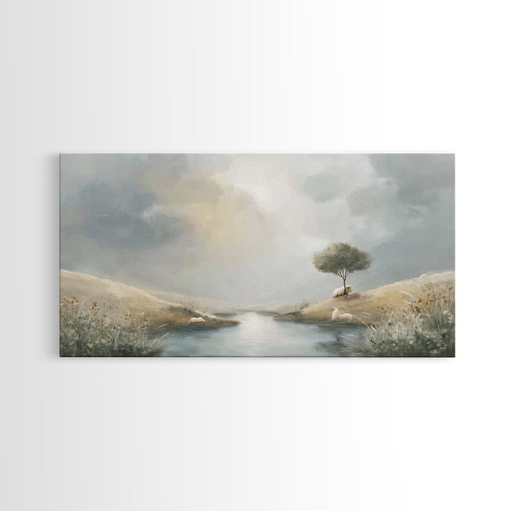 River Of Hope | Framed Canvas Print | Christian Wall Art | Christian Art Canvas | Christian Christmas Art | Jesus Painting | Christmas Art