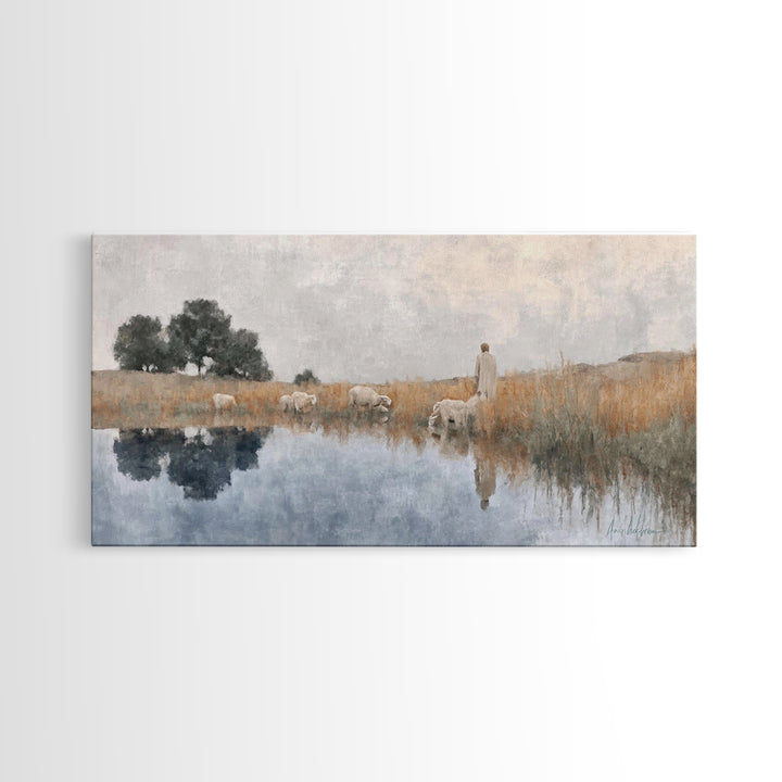 Graceful Meadow – Framed Canvas Print – Christian Wall Art – Christian Art Canvas – Christian Art Prints – Christian Decor – Modern Christi