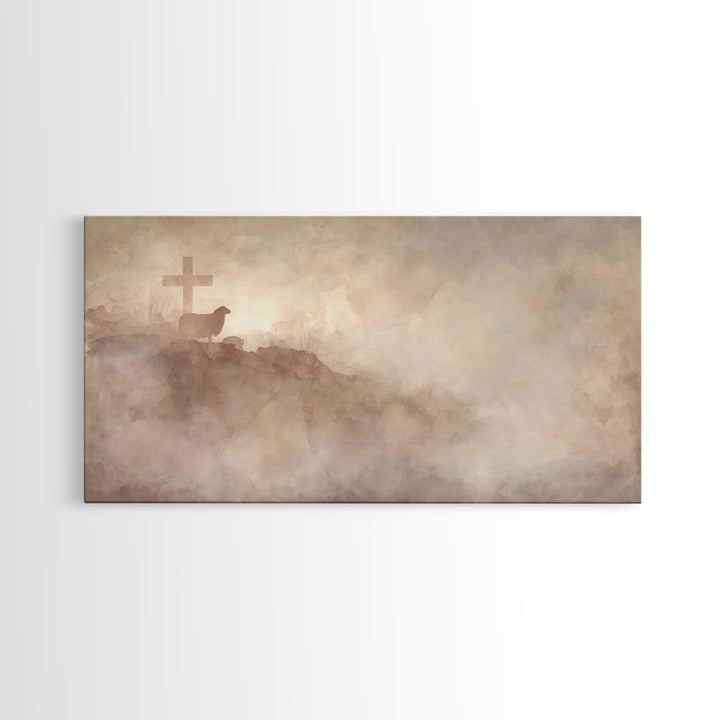 Shepherd’s Hope – Framed Canvas Print – Christian Wall Art – Christian Art Canvas – Subtle Christian Art – Christian Decor – Christmas Art