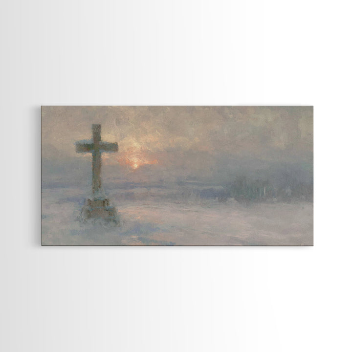 Silent Winter Hope – Framed Canvas Print – Christian Wall Art – Christian Art Canvas – Moody Christmas Art – Christian Decoration – Christi