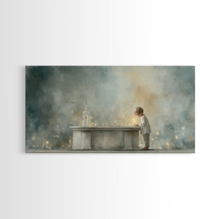 Candlelight Prayer – Framed Canvas Print – Christian Wall Art – Christian Art Canvas – Christmas Art – Christian Art Gift – Subtle Christia