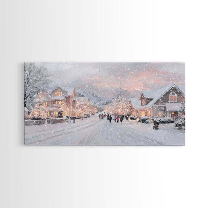 Evening Carolers Joy, Framed Canvas Print, Christian Christmas Art, Christmas Wall Art, Christian Art Canvas, Modern Christmas Art, Christi