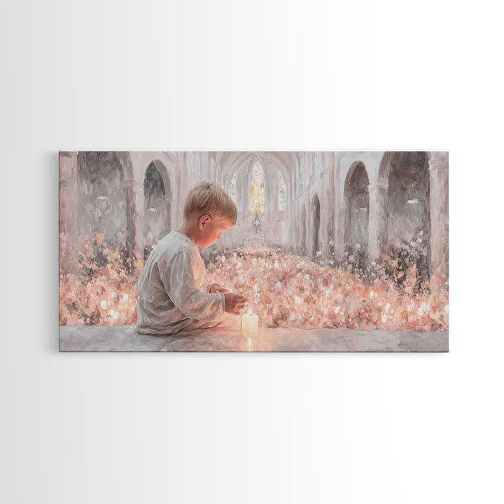 Little Acolyte – Framed Canvas Print – Christian Art Print – Christian Christmas Art – Framed Christian Art – Modern Christian Art – Christ