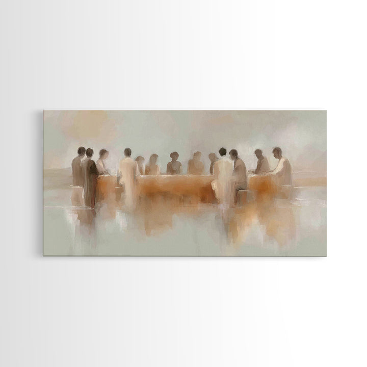 Silent Supper – Framed Canvas Print – Christian Wall Art – Subtle Christian Art – Christian Art Canvas – Jesus Painting – Christian Gift Id