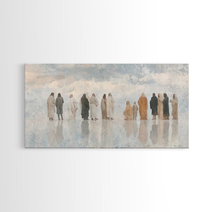 Cloudside Fellowship, Framed Canvas Print, Christian Art Canvas, Minimalist Christian Art, Subtle Christian Art, Christian Wall Art, Jesus