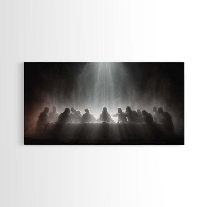 Celestial Feast, Framed Canvas Print, Christian Wall Art, Christian Art Canvas, Moody Christian Art, Jesus Painting, Christian Christmas Ar