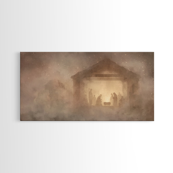 Holy Nativity – Framed Canvas Print – Christmas Art – Jesus Christmas Art – Christian Christmas Decor – Christian Wall Art – Christian Art