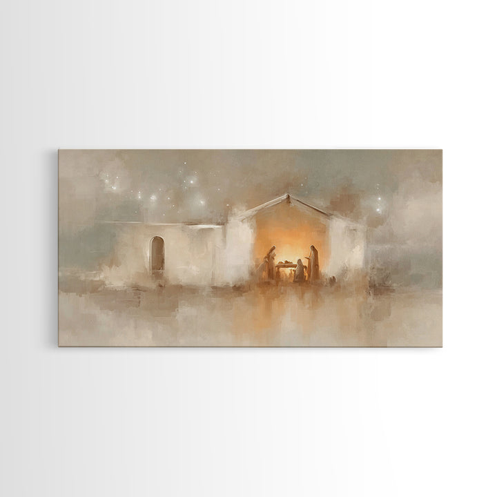 Bethlehem Dawn, Framed Canvas Print, Christian Art Canvas, Subtle Christian Art, Christian Wall Art, Jesus Christmas Art, Christmas Art Pri