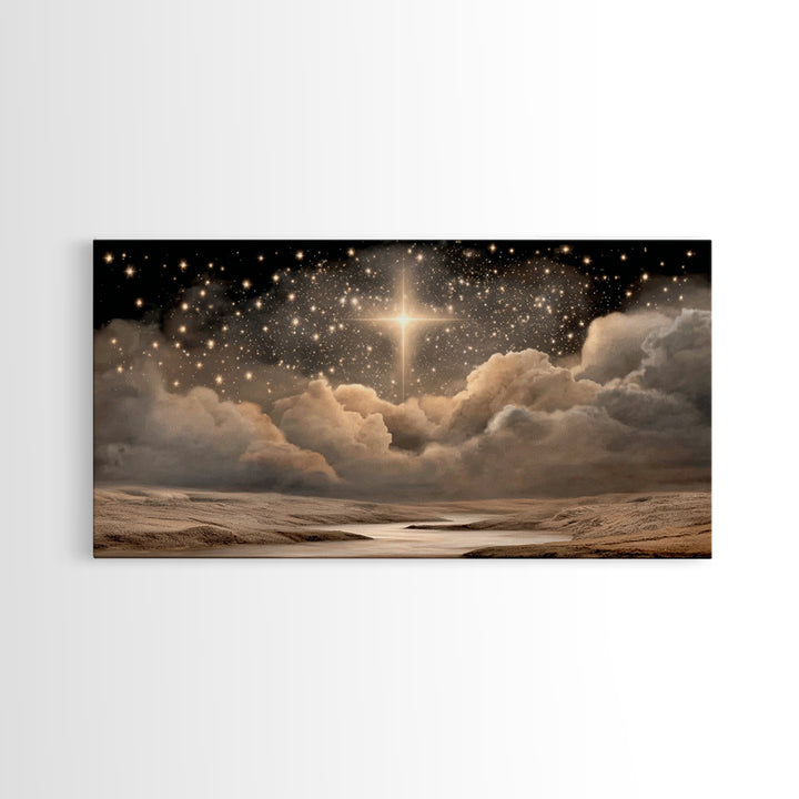Heavenly Star Path | Framed Canvas Print | Christian Wall Art | Christian Art Canvas | Christmas Art | Christian Christmas Art | Unique Chr