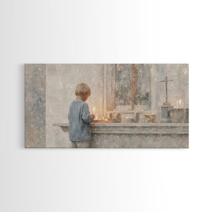 Sacred Stillness – Framed Canvas Print – Christian Art Painting – Subtle Christian Art – Christmas Art Prints – Christian Decorations – Chr